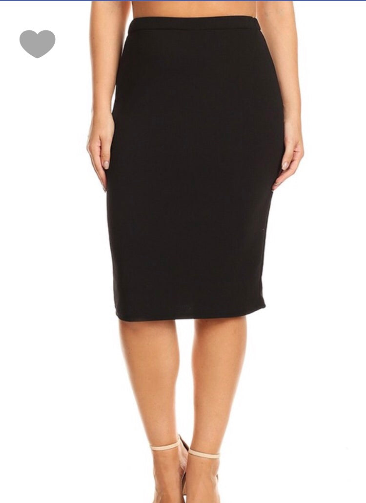pencil skirt dress black Laura Skirt-Textured (PLUS) 1XL pair w/ button downs Rena Brown Faux Leather 7.27.25 Size:2 (US 8-10)
